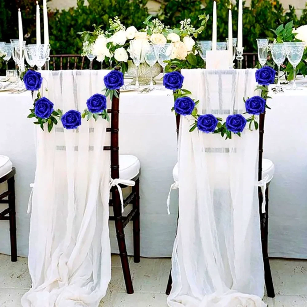 💎$1💎 Royal Blue Glittery Sparkly Enchanting Roses Bendable Workable